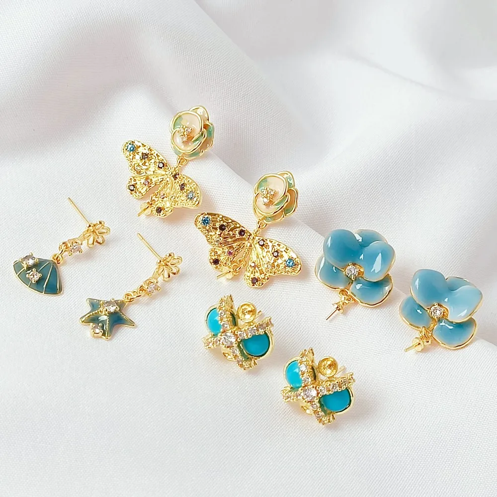 18K Gold-plated Zirconium-inlaid Shell Petal Butterfly S925 Earrings, Handcrafted Diy Earrings and Pendant Accessories
18K Gold-plated Zirconium-inlaid Shell Petal Butterfly S925 Earrings, Handcrafted Diy Earrings and Pendant Accessories