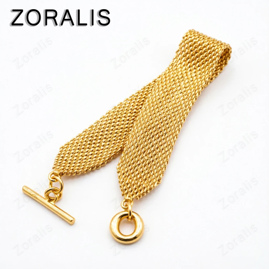 18K Gold Wide Watchband Mesh Chain Bracelets For Woman Wedding Party Fashion Jewelry Birthday Gifts
18K Gold Wide Watchband Mesh Chain Bracelets For Woman Wedding Party Fashion Jewelry Birthday Gifts