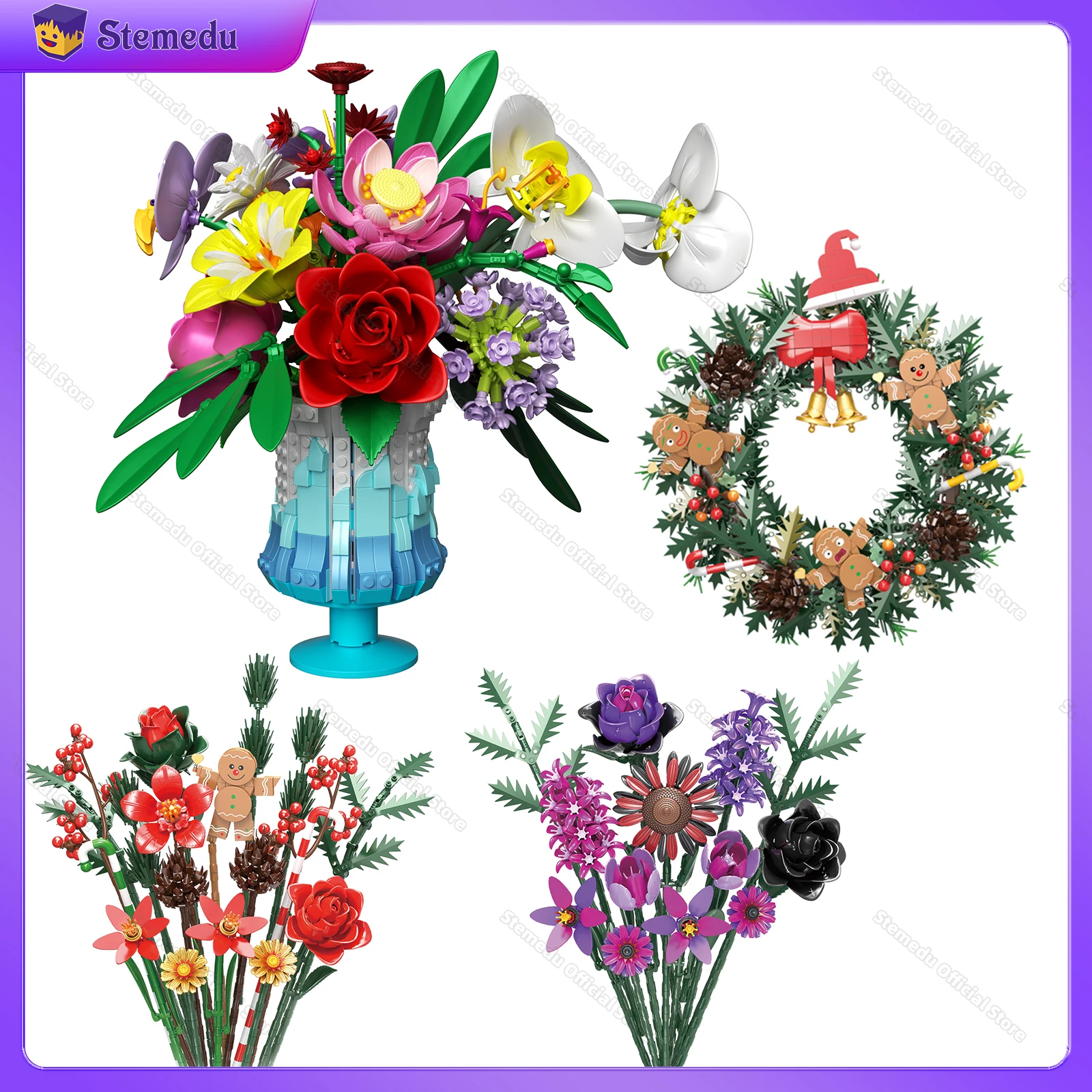 MOC Simulated Bouquet Model Building Blocks Flower Festive Decorations Photo Props Desktop Ornaments Assembly Toys Holiday Gift
MOC Simulated Bouquet Model Building Blocks Flower Festive Decorations Photo Props Desktop Ornaments Assembly Toys Holiday Gift