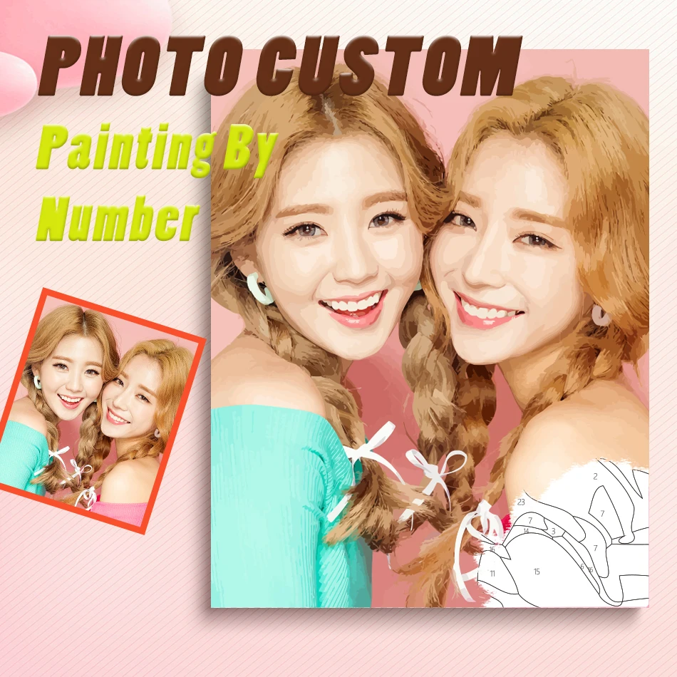 GATYZTORY Custom Photo Painting By Numbers Kits Sister Friend Couples Travel Hand Painted Diy Gift Home Wall Decoration
GATYZTORY Custom Photo Painting By Numbers Kits Sister Friend Couples Travel Hand Painted Diy Gift Home Wall Decoration
