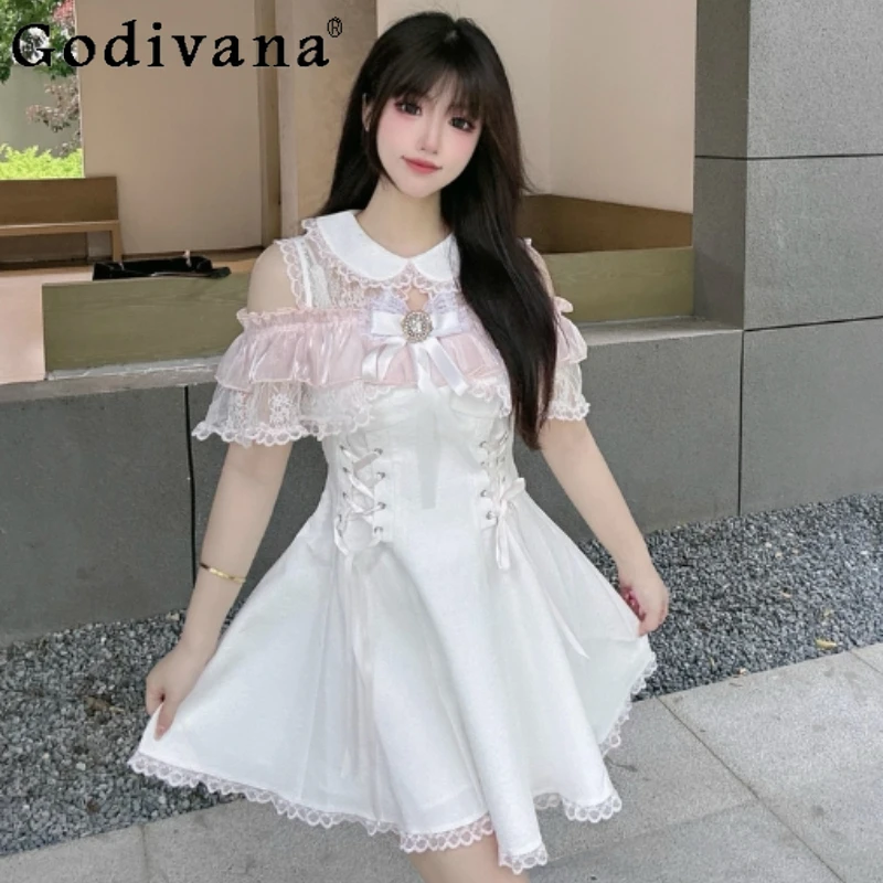 Women's Short Sleeve Sweet Princess Dress Original Style Clear Style Gentle Cute Dress Girls Summer Doll Collar Lace Dress
Women's Short Sleeve Sweet Princess Dress Original Style Clear Style Gentle Cute Dress Girls Summer Doll Collar Lace Dress