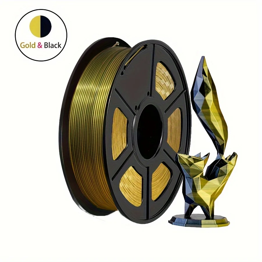 Silk Dual Color PLA Filament 3D Printer 1.75mm +/- 0.03mm, Bicolor Filament Two Tone PLA 250G(0.55lbs), Black Gold
Silk Dual Color PLA Filament 3D Printer 1.75mm +/- 0.03mm, Bicolor Filament Two Tone PLA 250G(0.55lbs), Black Gold