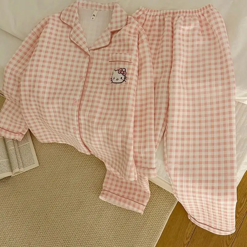 Комплект пижам Sanrio Hello Kitty: дышащий хлопок, для девочек, для дома и общежития, в японском стиле, розовый в клетку, теплый, для осени и зимы
Комплект пижам Sanrio Hello Kitty: дышащий хлопок, для девочек, для дома и общежития, в японском стиле, розовый в клетку, теплый, для осени и зимы