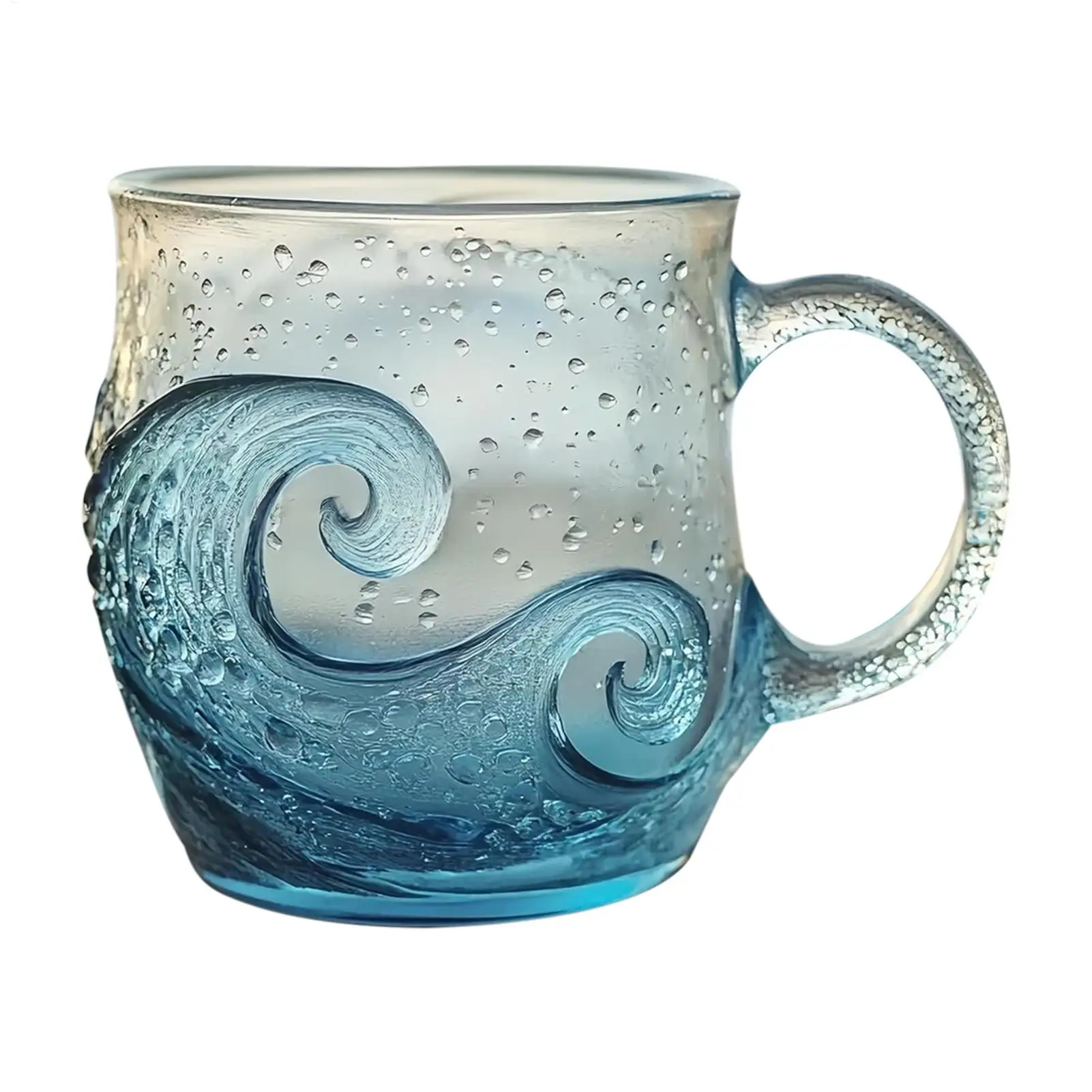 300ml Glass Mug Hand-blown Glass Sea Wave Design Water Bottle Ocean Waves Coffee Mugs With Handle Home Office Milk Tea Mug
300ml Glass Mug Hand-blown Glass Sea Wave Design Water Bottle Ocean Waves Coffee Mugs With Handle Home Office Milk Tea Mug