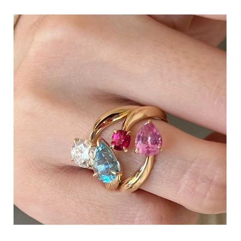 Exquisite Colored Treasure Ring Fashionable Light Luxury Inlaid Colored Treasure Water Drop Diamond Versatile Temperament Index
Exquisite Colored Treasure Ring Fashionable Light Luxury Inlaid Colored Treasure Water Drop Diamond Versatile Temperament Index