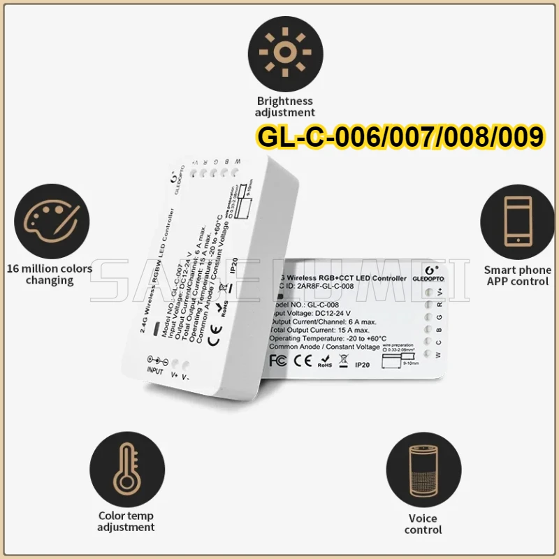 GL-C-006/007/008/009 ZigBee Smart LED Strip Controller Zigbee3.0 RGB+CCT RGBW WWCW Voice Control Work with SmartThings APP Alexa
GL-C-006/007/008/009 ZigBee Smart LED Strip Controller Zigbee3.0 RGB+CCT RGBW WWCW Voice Control Work with SmartThings APP Alexa