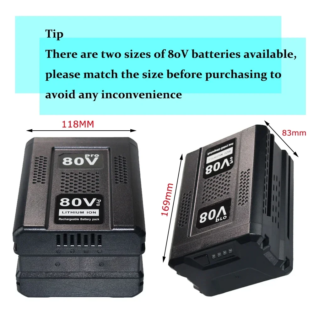 80V Max Lithium Ion Battery GBA80200 GBA80250 GBA80400 GBA80500 80V for Greenworks Replacement Battery
80V Max Lithium Ion Battery GBA80200 GBA80250 GBA80400 GBA80500 80V for Greenworks Replacement Battery