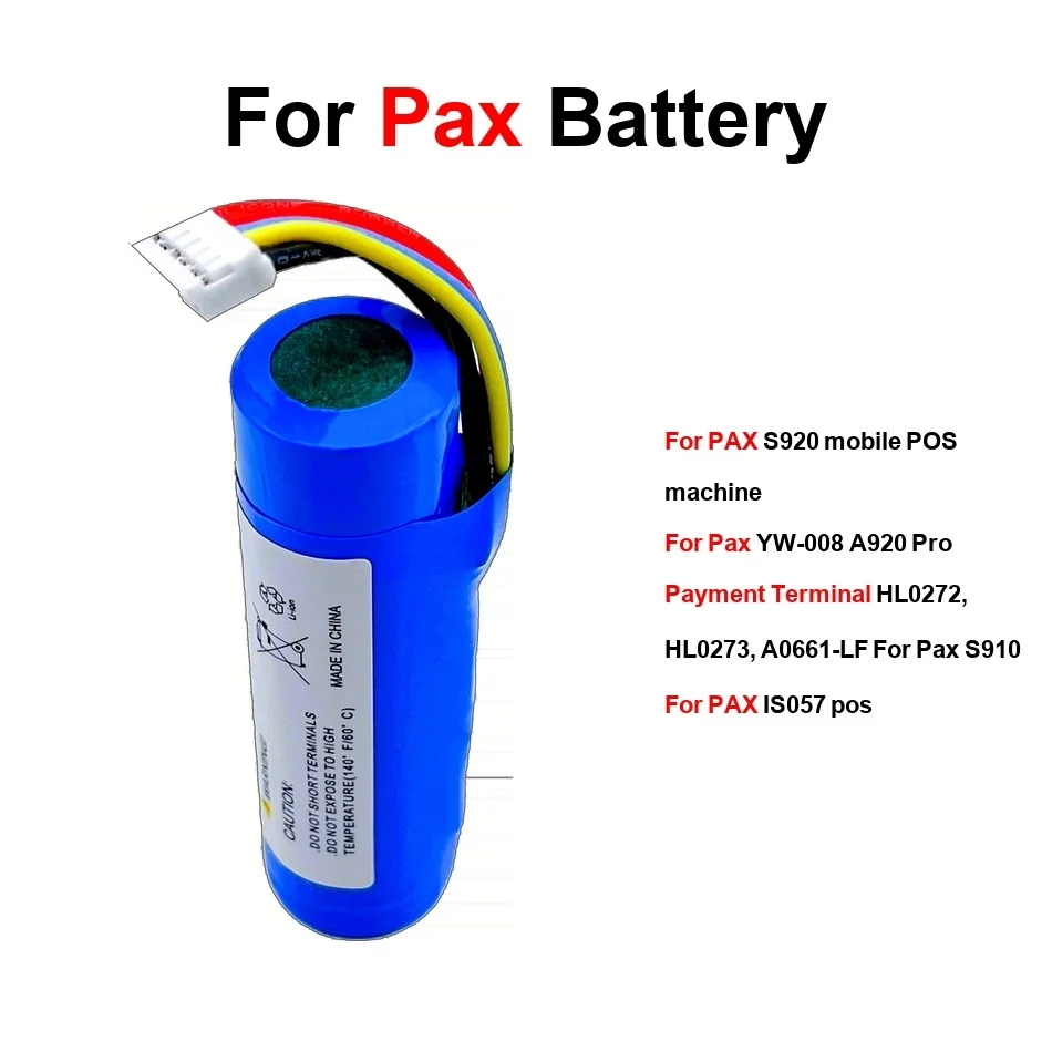 Battery Long-Lasting A0661-LF 1S1112 1900-5150Mah For Pax IS057 S910 S920 YW-008 Pos Machine Pro
Battery Long-Lasting A0661-LF 1S1112 1900-5150Mah For Pax IS057 S910 S920 YW-008 Pos Machine Pro