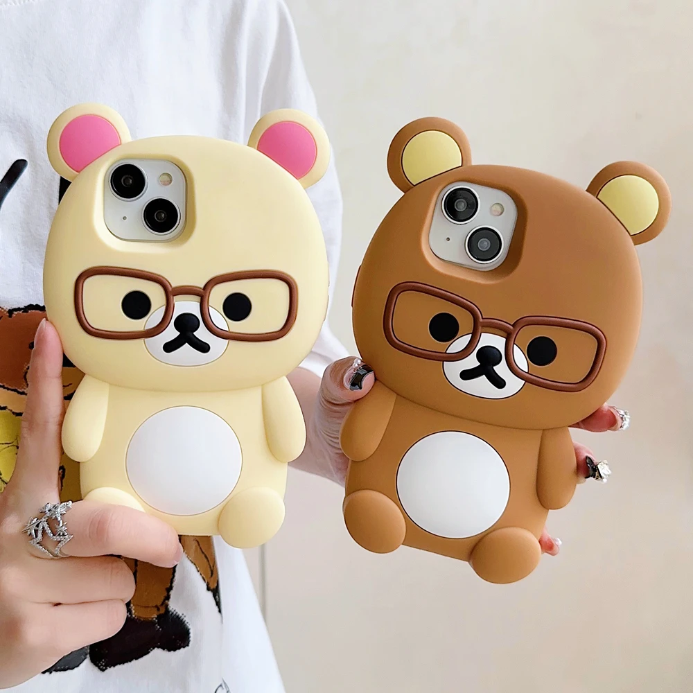 3D Cute Carton Bear Soft Silicone Phone Case Back Cover For iPhone 16 Pro, 15Pro 14 13 12 16 Pro Max Shockproof Shell Skin
3D Cute Carton Bear Soft Silicone Phone Case Back Cover For iPhone 16 Pro, 15Pro 14 13 12 16 Pro Max Shockproof Shell Skin