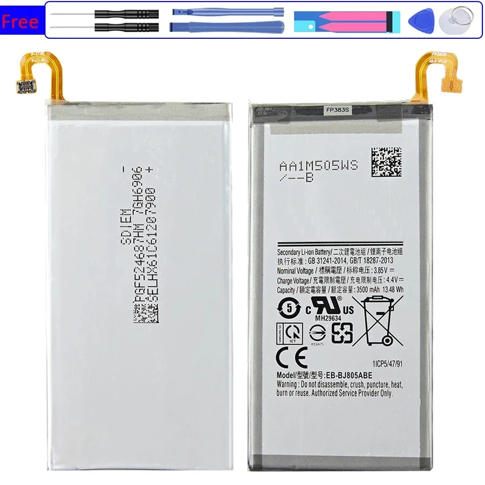 Аккумулятор EB-BJ805ABE 3500 мАч для Samsung Galaxy A6 Plus A6 + A6Plus A6+ SM-A605F A605G A6050 A605K A605FN A605GN
Аккумулятор EB-BJ805ABE 3500 мАч для Samsung Galaxy A6 Plus A6 + A6Plus A6+ SM-A605F A605G A6050 A605K A605FN A605GN