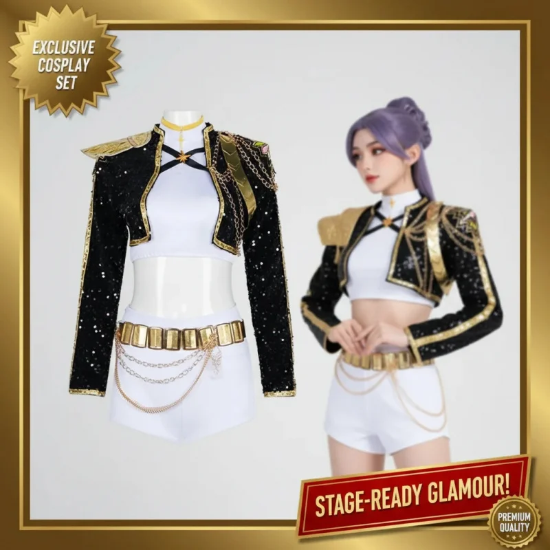 ▶❤Women's Rumi Cosplay Costume Black Gold Stage Performance Uniform Set for Halloween❤◀
▶❤Women's Rumi Cosplay Costume Black Gold Stage Performance Uniform Set for Halloween❤◀
