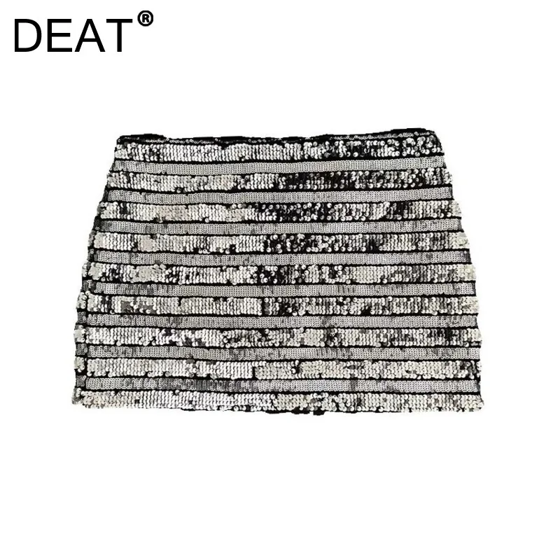 DEAT Women's Skirt Shiny Sequins Striped Wrap Hips Silver Luxury Unique Design Short Skirts 2024 New Fashion Autumn 11A01445
DEAT Women's Skirt Shiny Sequins Striped Wrap Hips Silver Luxury Unique Design Short Skirts 2024 New Fashion Autumn 11A01445