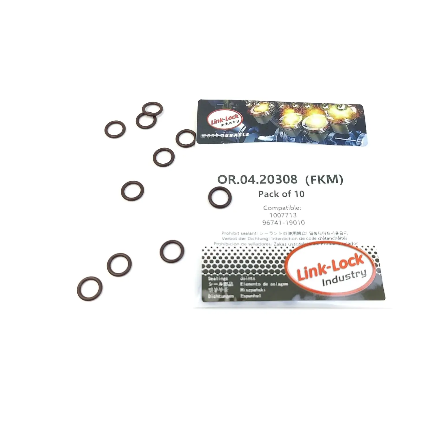 LINK-LOCK 10PCS OR.04.20308 FKM Viton Sealing O-Ring Kit of Oil Dipstick 1007713 96741-19010 for FORD for TOYOTA
LINK-LOCK 10PCS OR.04.20308 FKM Viton Sealing O-Ring Kit of Oil Dipstick 1007713 96741-19010 for FORD for TOYOTA