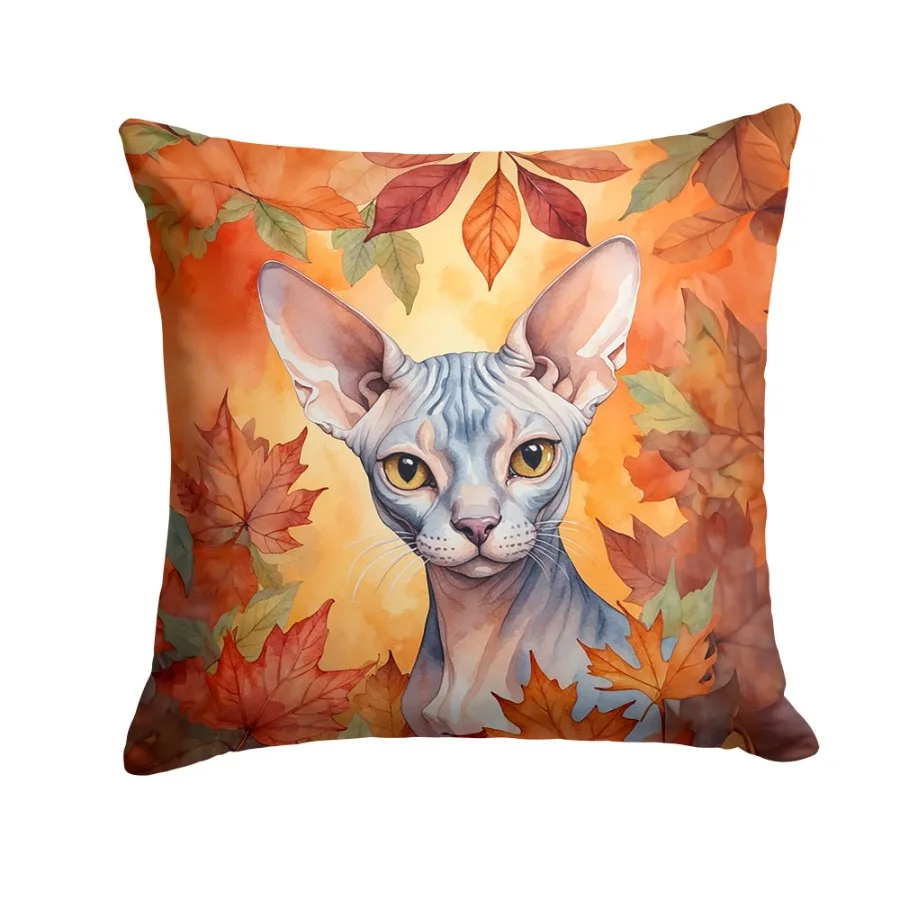 Sphynx Cat in Fall Leaves Throw Pillow Machine Washable Indoor Outdoor Decorative Pillow for Couch Bed or Patio 14Hx14W
Sphynx Cat in Fall Leaves Throw Pillow Machine Washable Indoor Outdoor Decorative Pillow for Couch Bed or Patio 14Hx14W