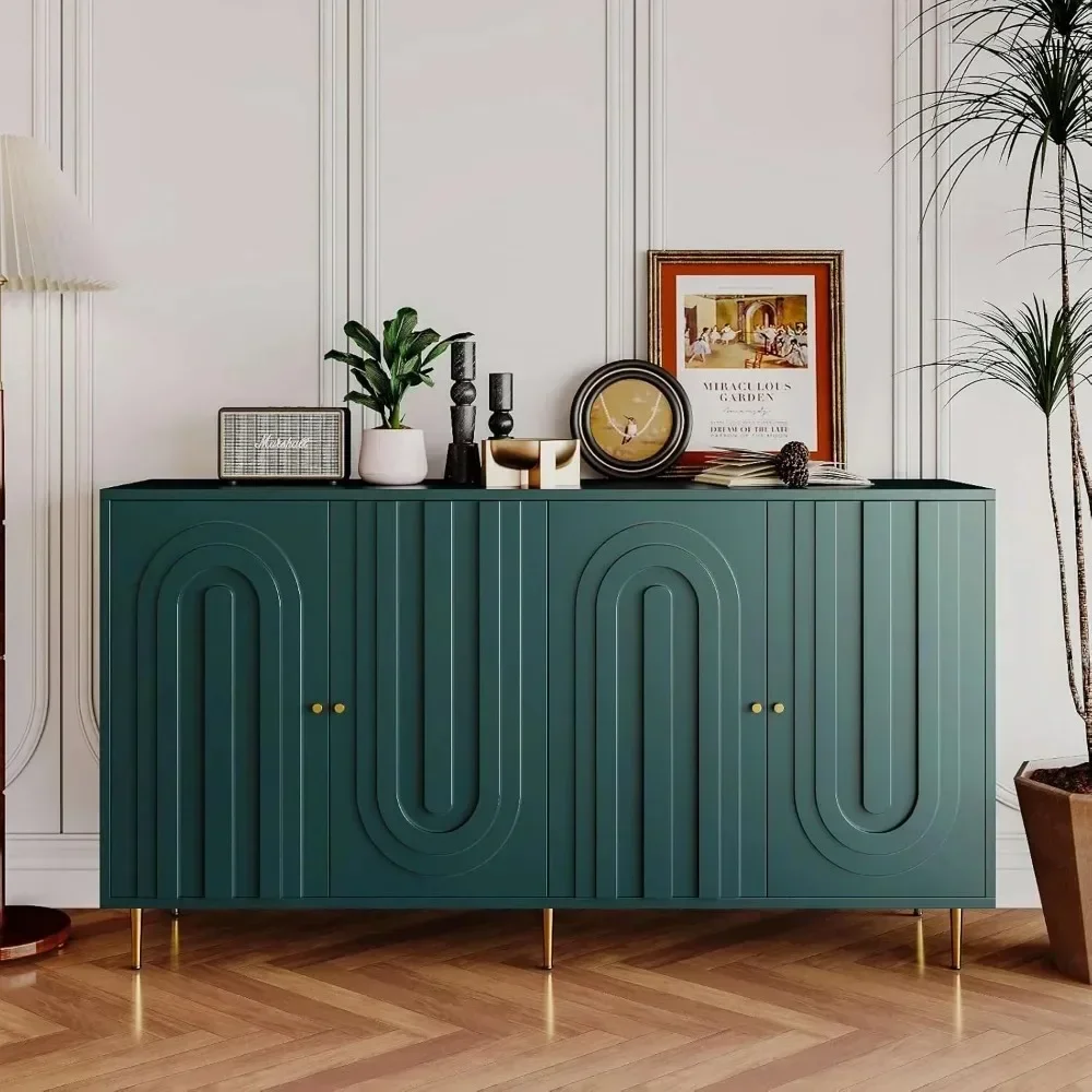 60" Modern Sideboard Buffet Accent Cabinet with Storage Wood Credenzas for Living Room Home Bar, 4 Doors & Adjustable Shelves
60" Modern Sideboard Buffet Accent Cabinet with Storage Wood Credenzas for Living Room Home Bar, 4 Doors & Adjustable Shelves