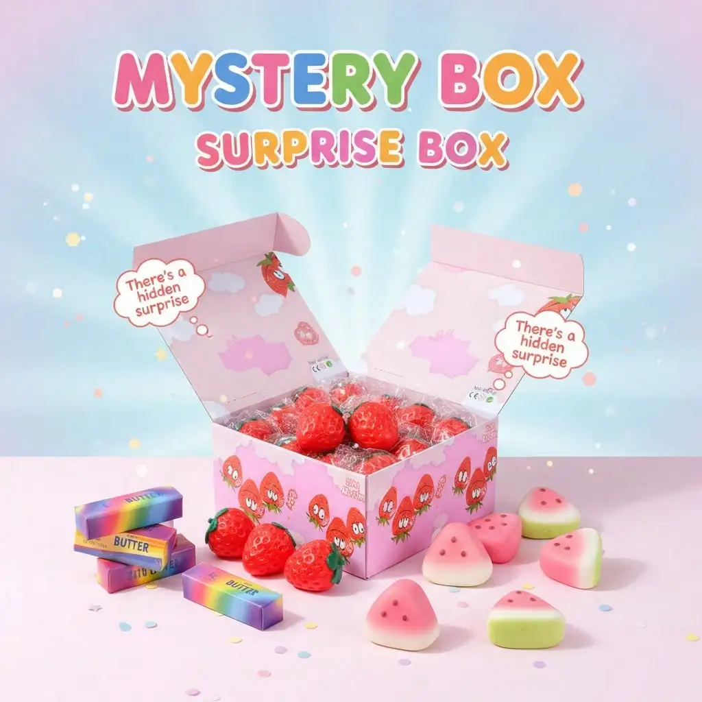 Mystery Blind Box | Unwrap The Fun! There’s Hidden Surprise Fruit Squeeze Toys, Butter Stick Watermelon Rainbow Candy Glitter Orb Soft Elastic TPR Slow Rebound Stress Relief Fidget Toy
Mystery Blind Box | Unwrap The Fun! There’s Hidden Surprise Fruit Squeeze Toys, Butter Stick Watermelon Rainbow Candy Glitter Orb Soft Elastic TPR Slow Rebound Stress Relief Fidget Toy