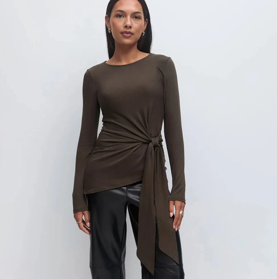 tied waist cincOne Shoulder Cotton Slant Long Sleeve Women's Clothing Style Interior Wide Truffle Base Autumn Winter ShirtStrap
tied waist cincOne Shoulder Cotton Slant Long Sleeve Women's Clothing Style Interior Wide Truffle Base Autumn Winter ShirtStrap