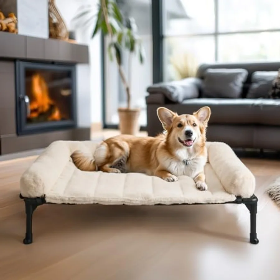 Orthopedic Elevated Dog Bed with Fluffy Plush Bolster Cushion Indoor Raised Dog Beds for Large Dogs Soft Pet Sofa Cot with Remo
Orthopedic Elevated Dog Bed with Fluffy Plush Bolster Cushion Indoor Raised Dog Beds for Large Dogs Soft Pet Sofa Cot with Remo