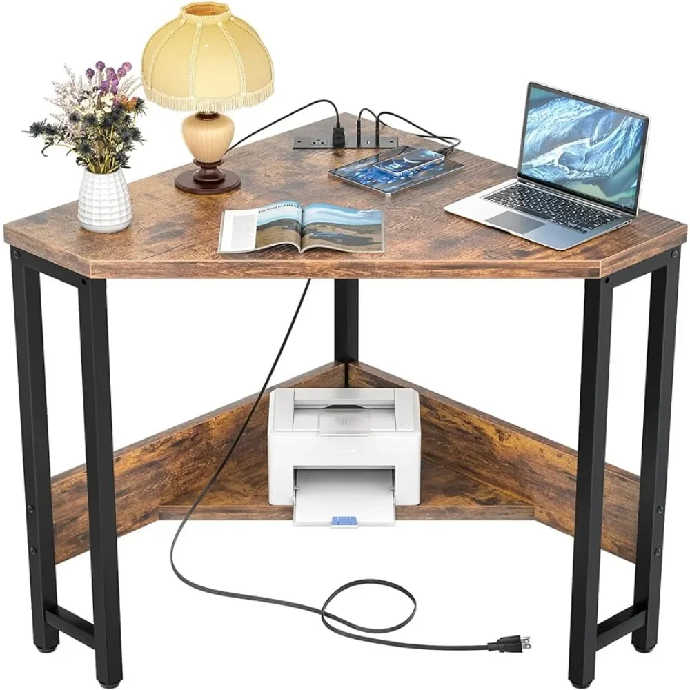 Corner Small Desk With Outlets Corner Table for Small Space Industrial Computer Desk USB Ports Triangle Desk With Storage Tables
Corner Small Desk With Outlets Corner Table for Small Space Industrial Computer Desk USB Ports Triangle Desk With Storage Tables