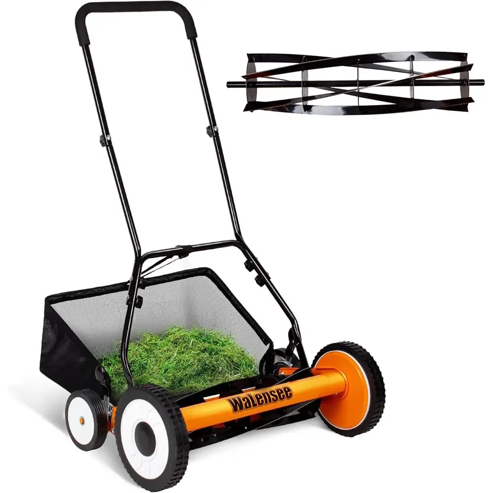 20-Inch 5-Blade Push Lawn Mower, CordlManual Lawn Mower Walk-Behind Steel Lawn Mowers with Removable 11.8-Gallon Grass Catcher,
20-Inch 5-Blade Push Lawn Mower, CordlManual Lawn Mower Walk-Behind Steel Lawn Mowers with Removable 11.8-Gallon Grass Catcher,