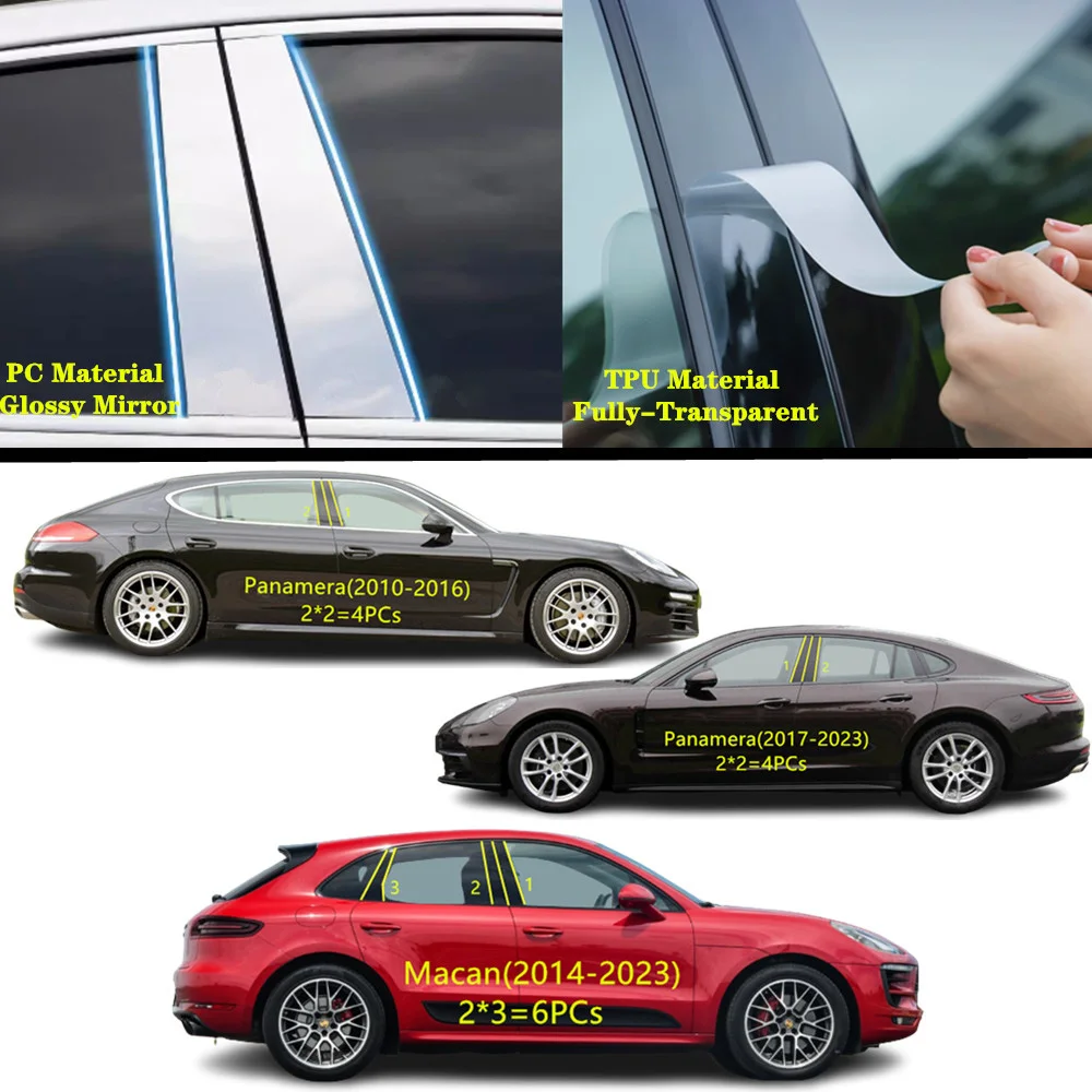 For PORSCHE Panamera 2010-2023/Macan 2014+ Car TPU/Glossy Mirror Pillar Post Cover Door Trim Window Molding Sticker Accessories
For PORSCHE Panamera 2010-2023/Macan 2014+ Car TPU/Glossy Mirror Pillar Post Cover Door Trim Window Molding Sticker Accessories