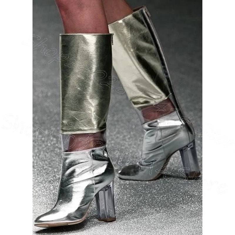 Silver Patent Leather Crystal Heel Boots Back Zipper Women Shoes Chunky High Heels Party Runway Dating 2025 Zapatos Para Mujere
Silver Patent Leather Crystal Heel Boots Back Zipper Women Shoes Chunky High Heels Party Runway Dating 2025 Zapatos Para Mujere
