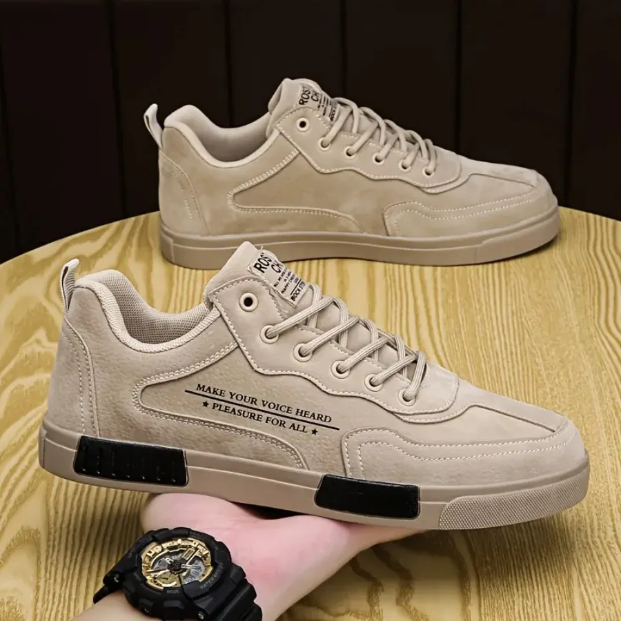 Casual Low-Top Sports Shoes for Men in a Preppy Style Featuring a Solid Color Design Rubber Outsole Round Toe Lace-Up Closure F
Casual Low-Top Sports Shoes for Men in a Preppy Style Featuring a Solid Color Design Rubber Outsole Round Toe Lace-Up Closure F