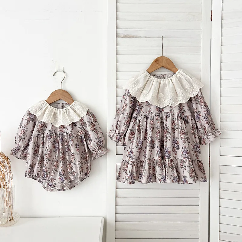 Girls' Dress Baby Clothes Romper Baby Girl Onesie Romper Lace Dress Sister Outfit Spring Autumn Style 
Girls' Dress Baby Clothes Romper Baby Girl Onesie Romper Lace Dress Sister Outfit Spring Autumn Style