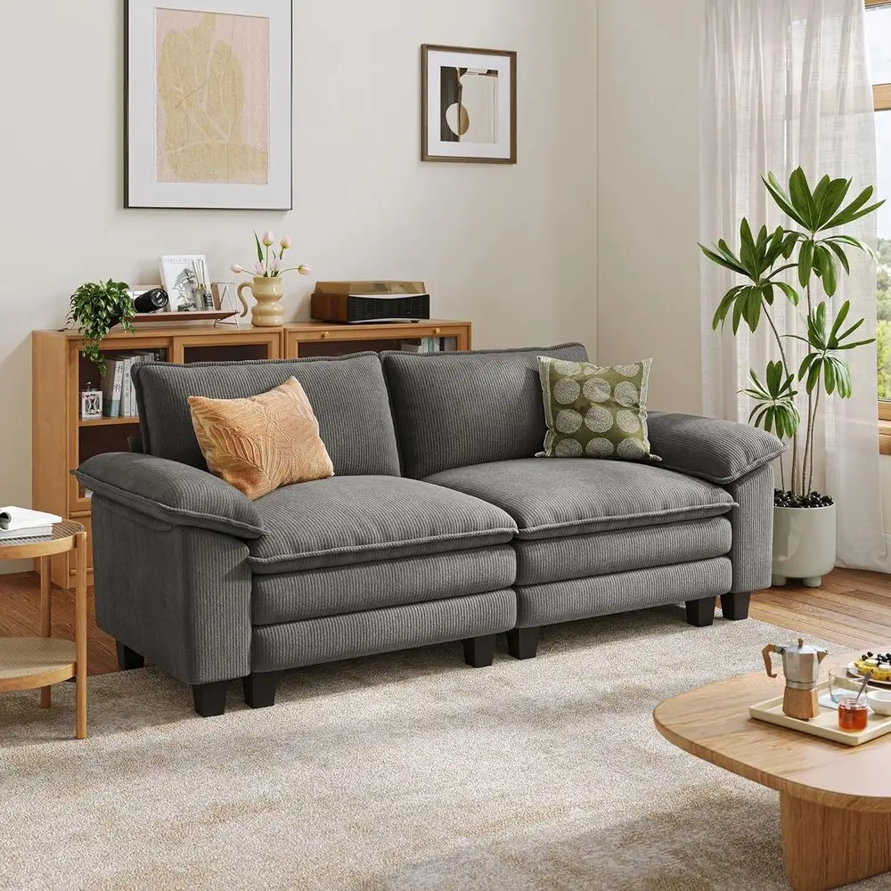 Grey Corduroy Cloud Loveseat Sofa, Sectional Couch for Living Room or Office
Grey Corduroy Cloud Loveseat Sofa, Sectional Couch for Living Room or Office
