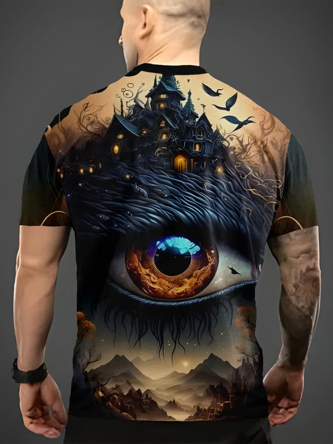 Deep eyed one eyed domineering view of the world T-shirt 3D men's shirt summer short sleeved men's pullover shirt plus size T-sh
Deep eyed one eyed domineering view of the world T-shirt 3D men's shirt summer short sleeved men's pullover shirt plus size T-sh