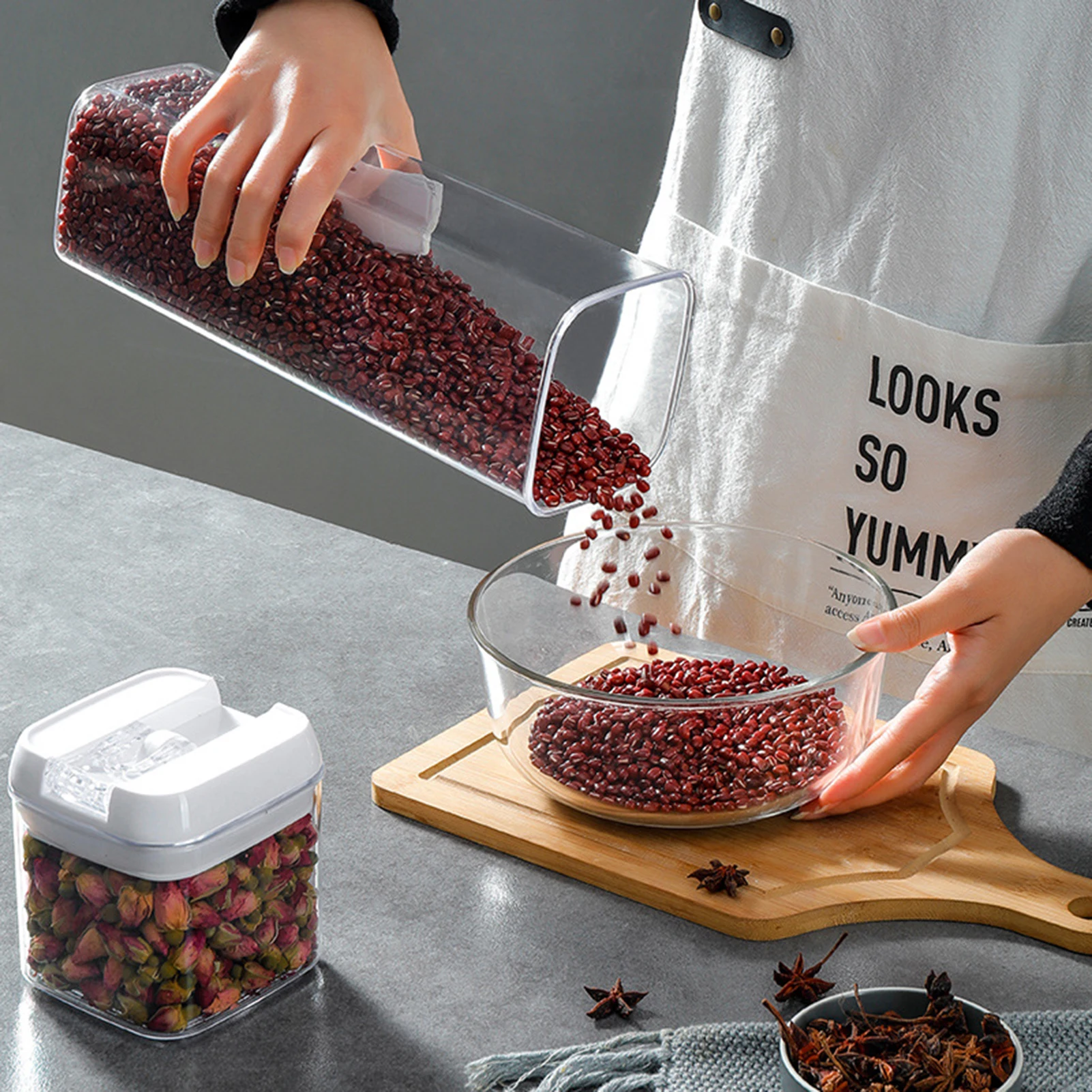 450/800/1900ml Food Storage Box Transparent Plastic Sealed Box With Lid For Grain Legume Coffee Beans Kitchen Organizer Boxes
450/800/1900ml Food Storage Box Transparent Plastic Sealed Box With Lid For Grain Legume Coffee Beans Kitchen Organizer Boxes