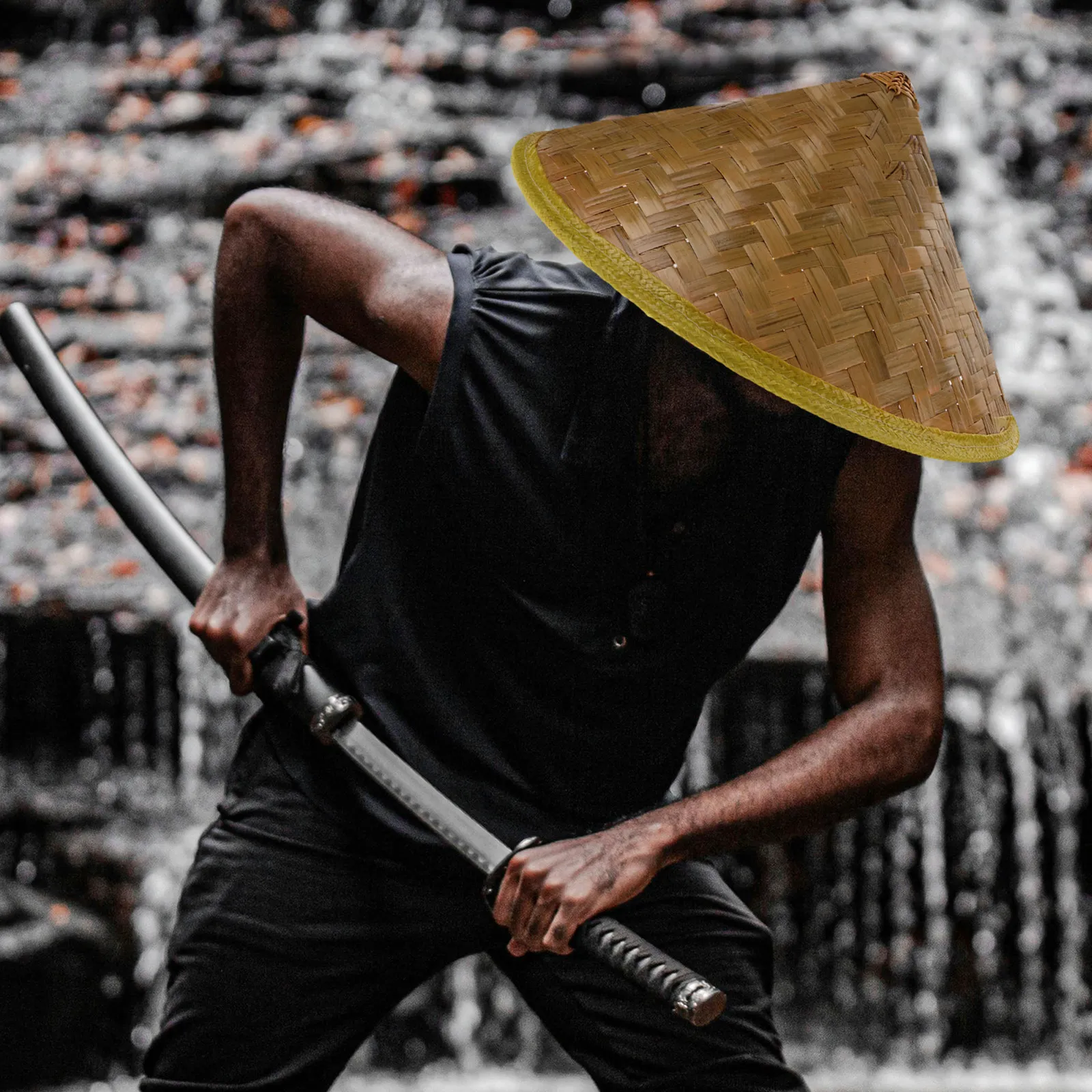 Японская шляпа самурая-ниндзя, традиционная коническая бамбуковая соломенная шляпа для танцевальных выступлений, реквизит для сцены, шляпа ниндзя (небольшое разнение в цвете)
Японская шляпа самурая-ниндзя, традиционная коническая бамбуковая соломенная шляпа для танцевальных выступлений, реквизит для сцены, шляпа ниндзя (небольшое разнение в цвете)