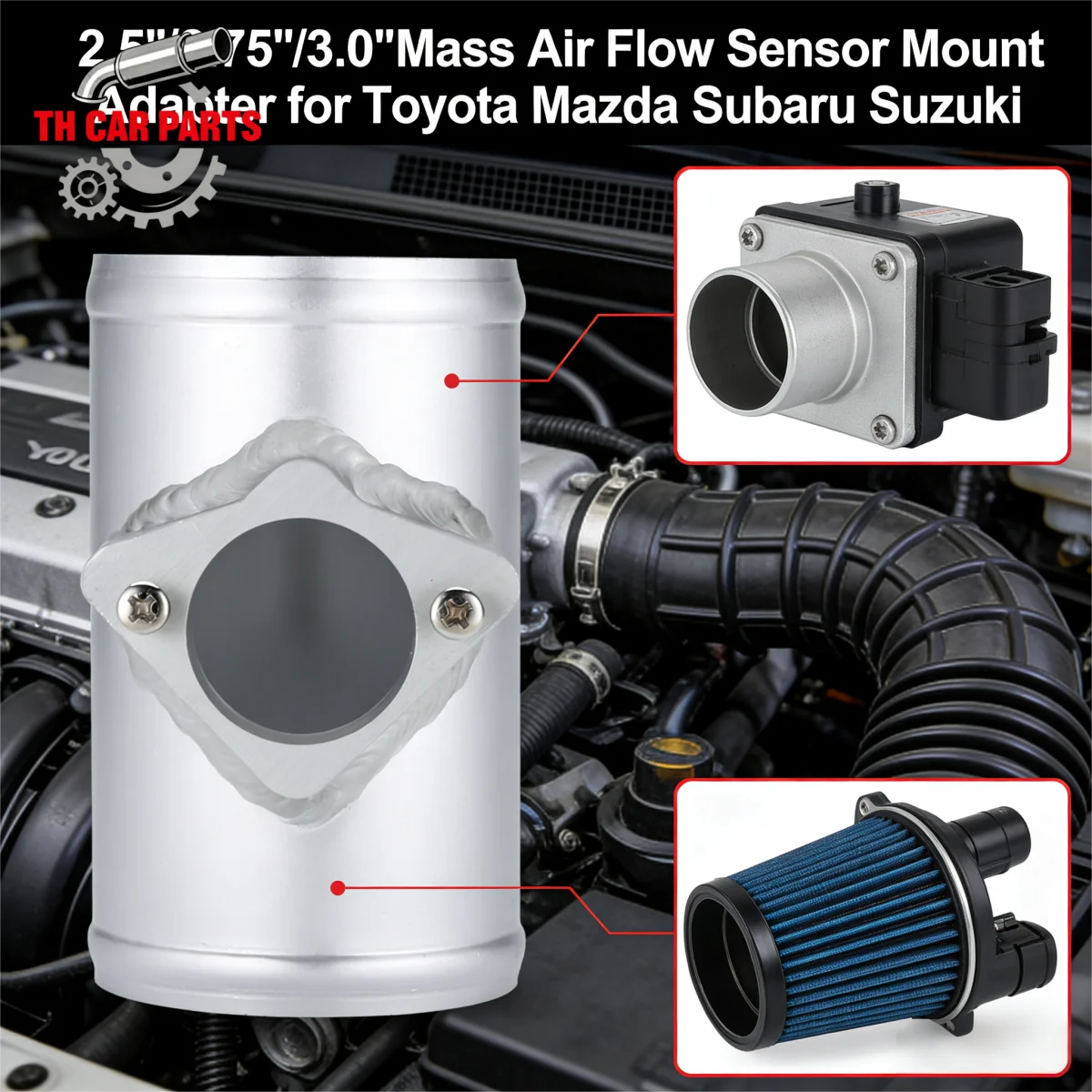Mass Air Flow Sensor Mount Adapter for Volkswagen Nissan Cadillac Air Flow Meter Flange Base
Mass Air Flow Sensor Mount Adapter for Volkswagen Nissan Cadillac Air Flow Meter Flange Base
