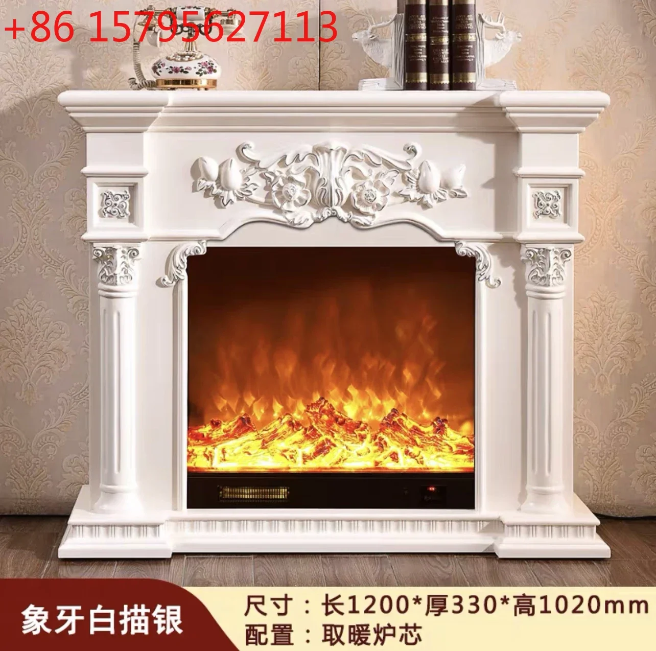 European Style Fireplace 1.2/1.5M Solid Wood Curio Cabinet Household Heating Electronic Fireplace Core Entrance Cabinet
European Style Fireplace 1.2/1.5M Solid Wood Curio Cabinet Household Heating Electronic Fireplace Core Entrance Cabinet