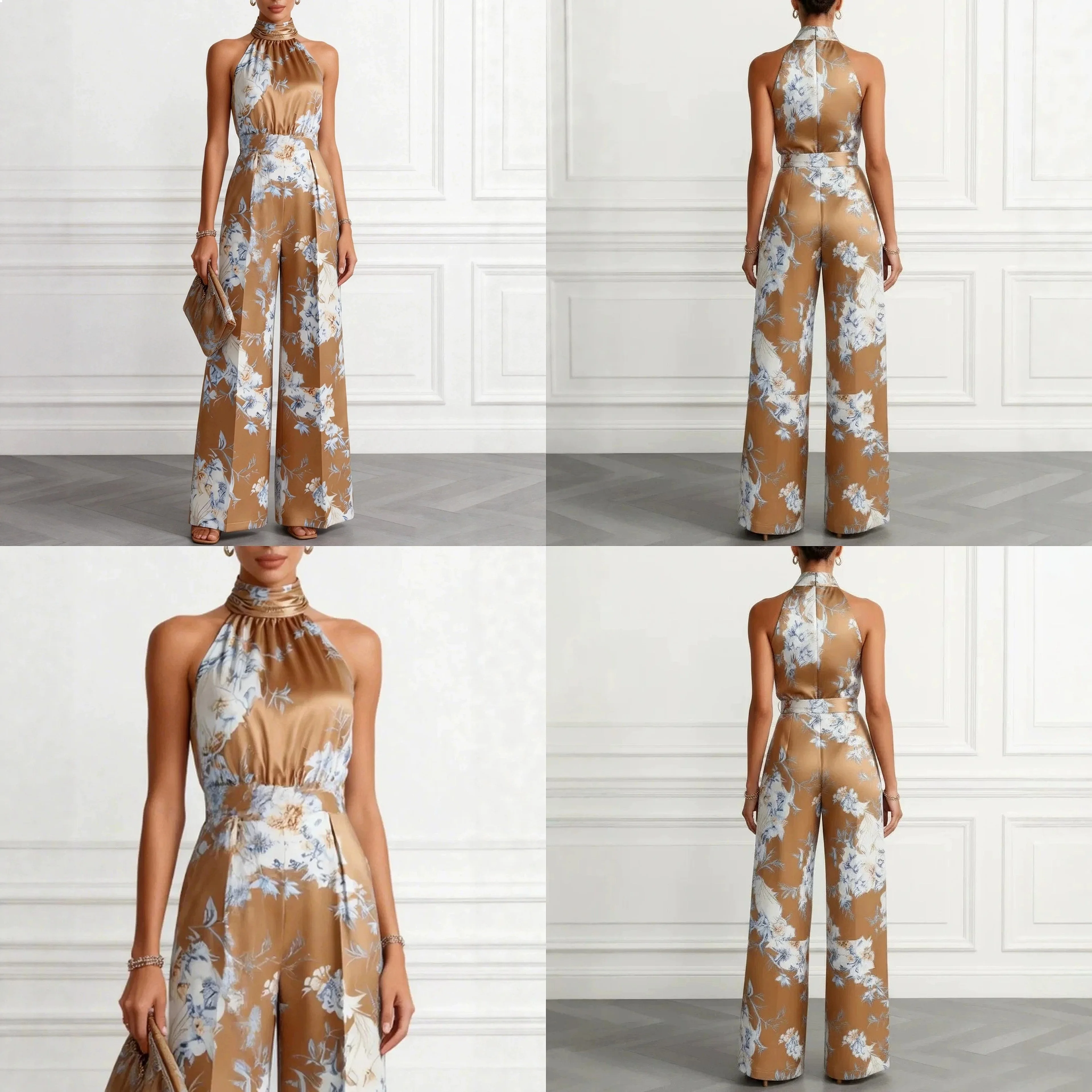 Women's Jumpsuit High Waist Wide Leg Pants Printed Sleeveless Overall Rompers Spring Summer
Women's Jumpsuit High Waist Wide Leg Pants Printed Sleeveless Overall Rompers Spring Summer