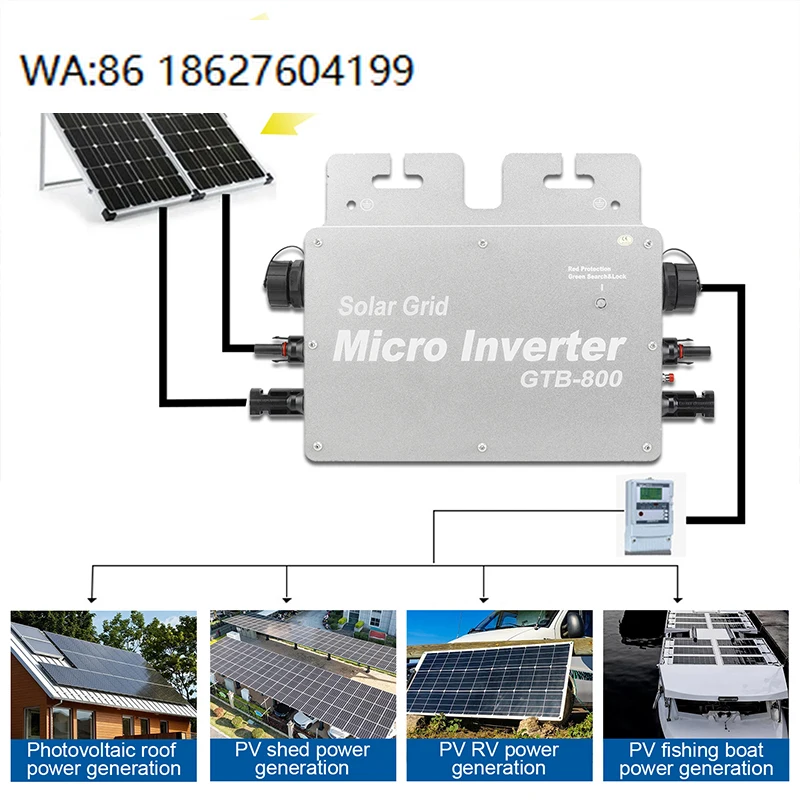 Anti Backflow Zero Feed In Grid Tie Micro Inverter IP66 Waterproof 99% Efficiency MPPT Solar Panel System
Anti Backflow Zero Feed In Grid Tie Micro Inverter IP66 Waterproof 99% Efficiency MPPT Solar Panel System