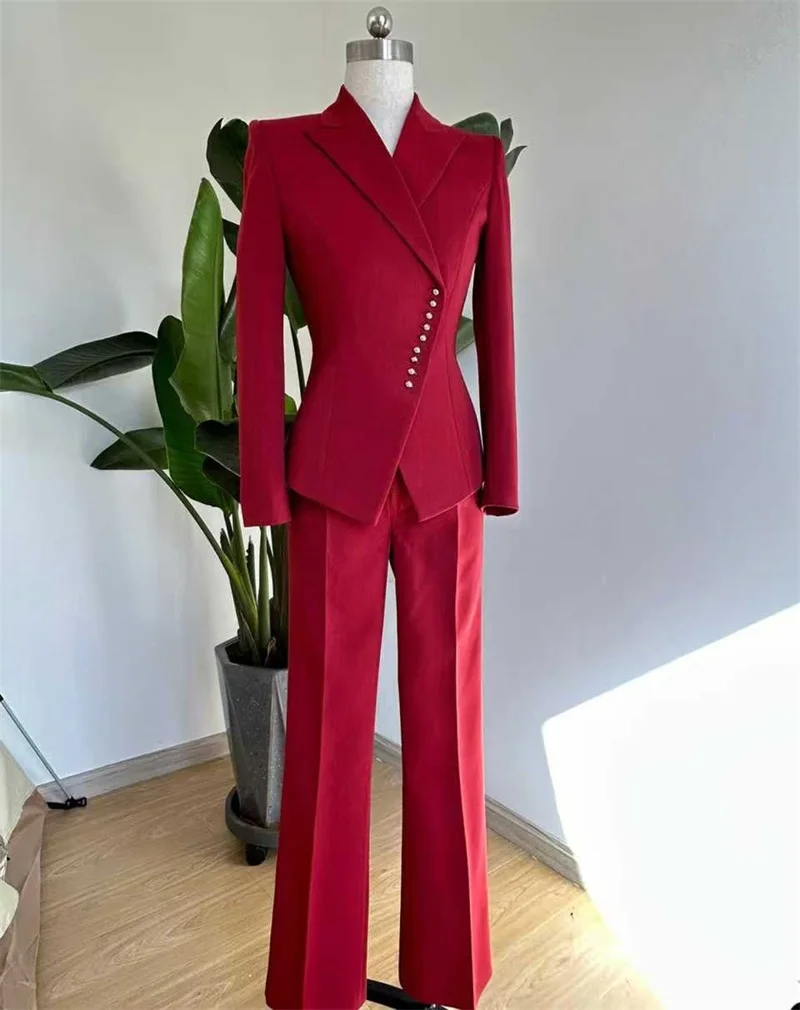 Red Formal Women Suit Set 2 Piece Blazer+Pants Trousers Business Office Lady Jacket Customized Spring Wedding Tuxedo Prom Coat
Red Formal Women Suit Set 2 Piece Blazer+Pants Trousers Business Office Lady Jacket Customized Spring Wedding Tuxedo Prom Coat