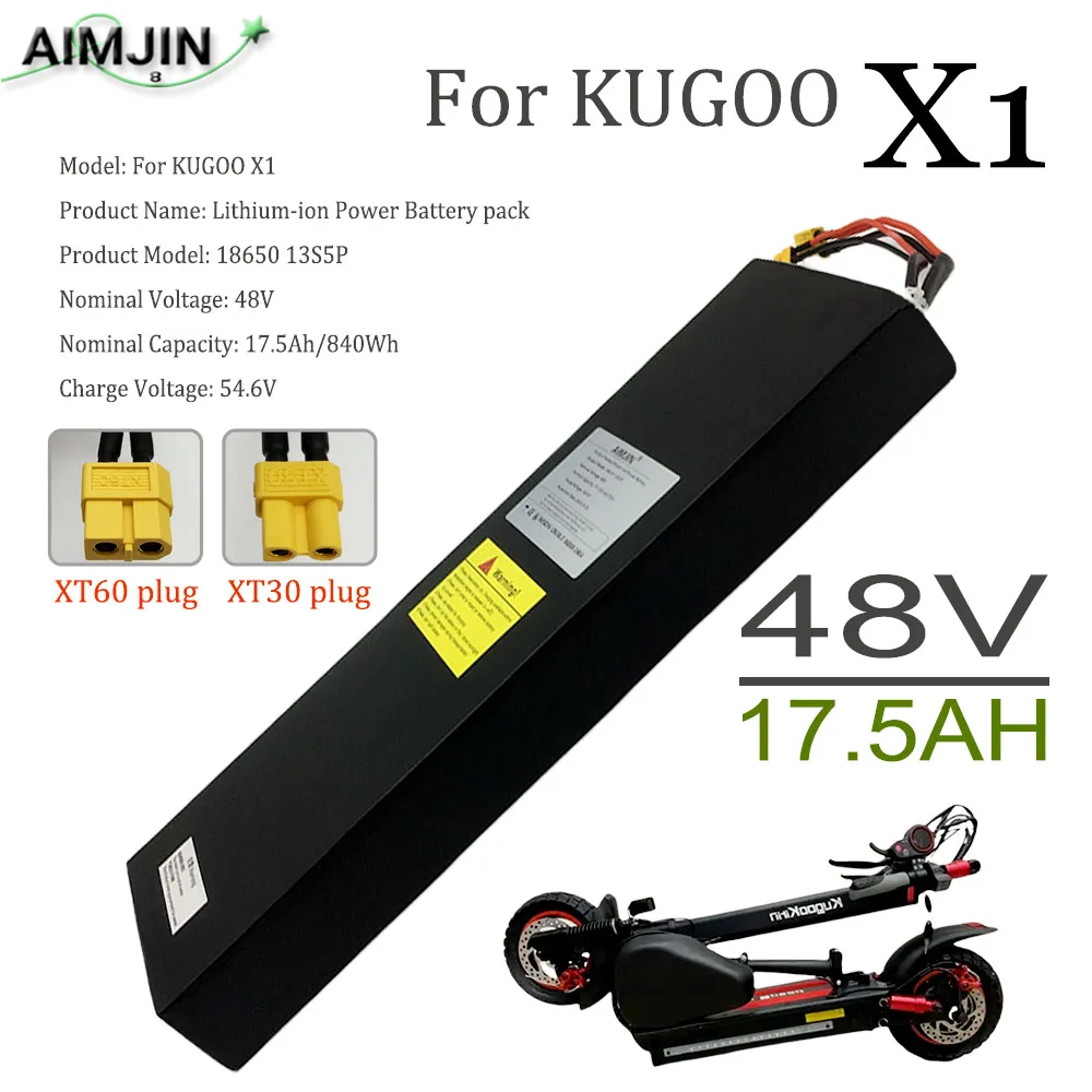 For Kugoo X1 100% Original new battery 13S5P 48V 17.5AH Scooter/Electric Bicycle/Bicycle/400W New Li-ion battery pack
For Kugoo X1 100% Original new battery 13S5P 48V 17.5AH Scooter/Electric Bicycle/Bicycle/400W New Li-ion battery pack
