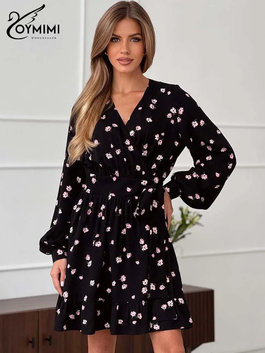 Oymimi Elegant Black Print Dresses 2025 Woman Fashion V-Neck Long Sleeve High Waist Dressses Casual Side Slit Mini Dress Female
Oymimi Elegant Black Print Dresses 2025 Woman Fashion V-Neck Long Sleeve High Waist Dressses Casual Side Slit Mini Dress Female