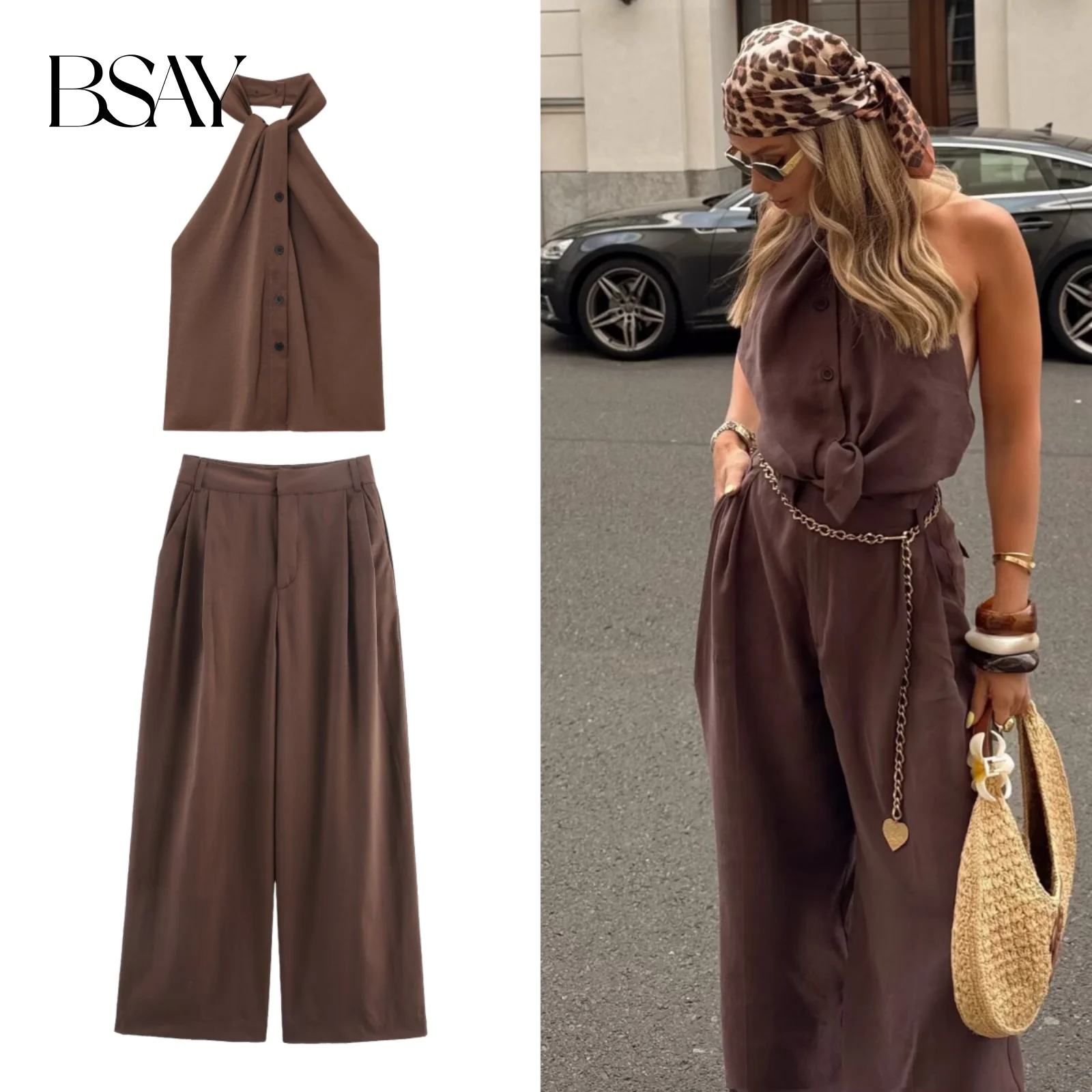 Модный костюм BSAY, новинка 2025 года, украшение в виде узла, висящий воротник на шее, верхний стиль, жилет или откидная крышка, украшение, двойные плиссированные брюки
Модный костюм BSAY, новинка 2025 года, украшение в виде узла, висящий воротник на шее, верхний стиль, жилет или откидная крышка, украшение, двойные плиссированные брюки