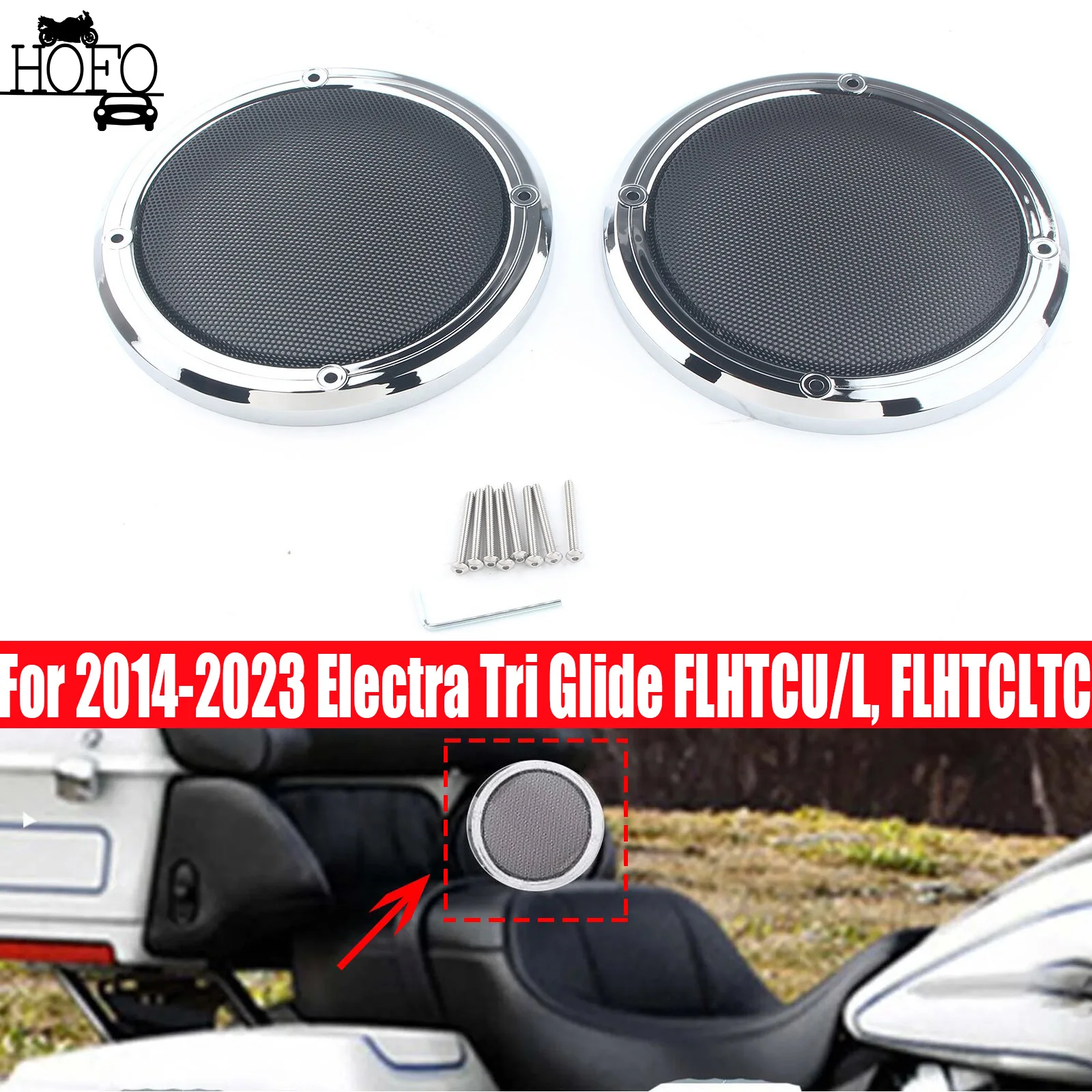 Motorcycle Mesh Rear Speaker Grill Covers Chrome For 2014-2023 Electra Tri Glide FLHTCU/L/FLHTCLTC For Road Glide Ultra
Motorcycle Mesh Rear Speaker Grill Covers Chrome For 2014-2023 Electra Tri Glide FLHTCU/L/FLHTCLTC For Road Glide Ultra