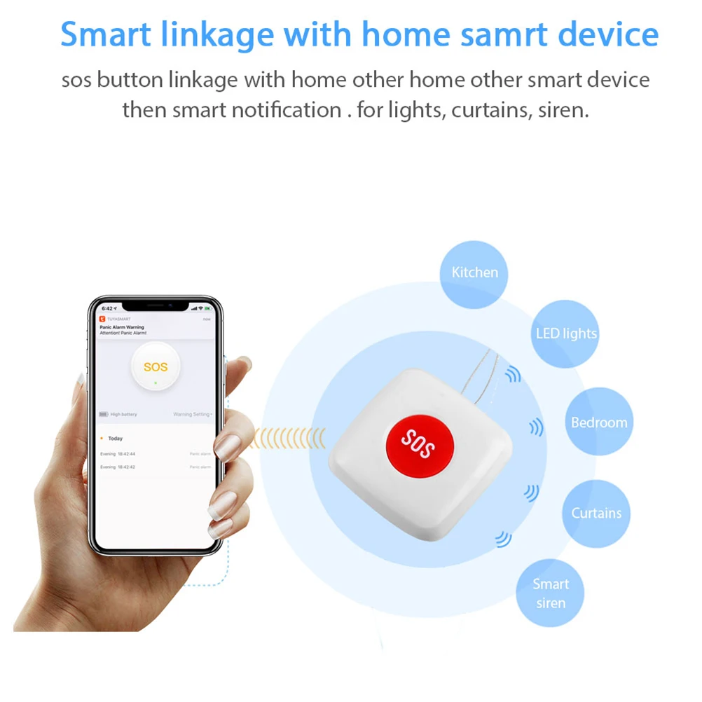 SOS Emergency Button Wireless Pager for Elderly Patient Fall Alarm Home Hospital Use Smart Devices Gateway
SOS Emergency Button Wireless Pager for Elderly Patient Fall Alarm Home Hospital Use Smart Devices Gateway