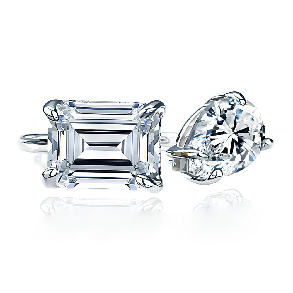 4.25 carat moissanite ring women's rectangular water drop splicing wind diamond ring S925 sterling silver high-end jewelry
4.25 carat moissanite ring women's rectangular water drop splicing wind diamond ring S925 sterling silver high-end jewelry