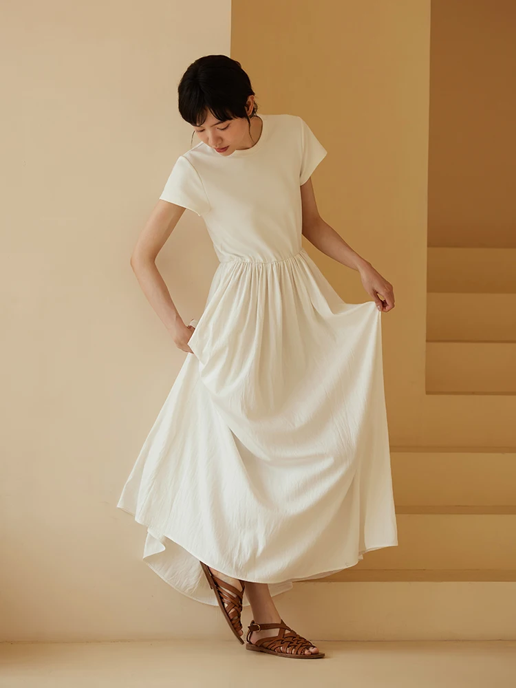 Hacikis Miss Commute round Neck Splice Design Comfortable Daily Fairy Beautiful Long Dress Polyester Modal Elastic Fiber
Hacikis Miss Commute round Neck Splice Design Comfortable Daily Fairy Beautiful Long Dress Polyester Modal Elastic Fiber