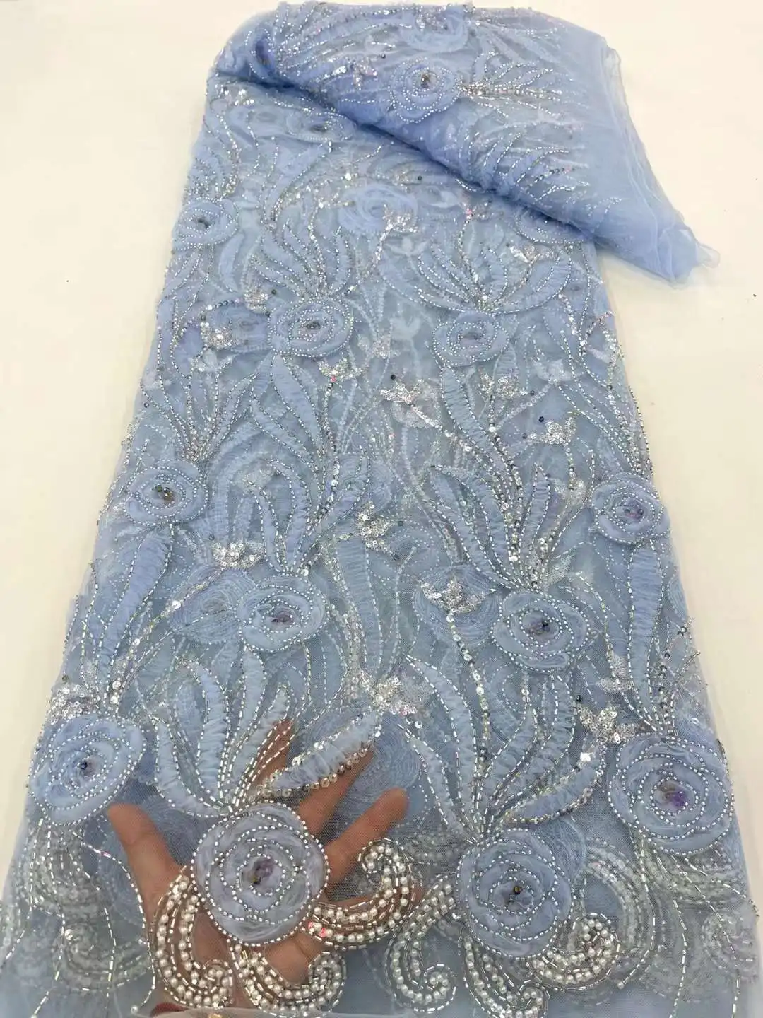 Blue 2023 Luxury African Handmade Beads Sequins Lace Fabric High Quality French Groom Embroidery Beads Nigerian Lace for Sewing
Blue 2023 Luxury African Handmade Beads Sequins Lace Fabric High Quality French Groom Embroidery Beads Nigerian Lace for Sewing