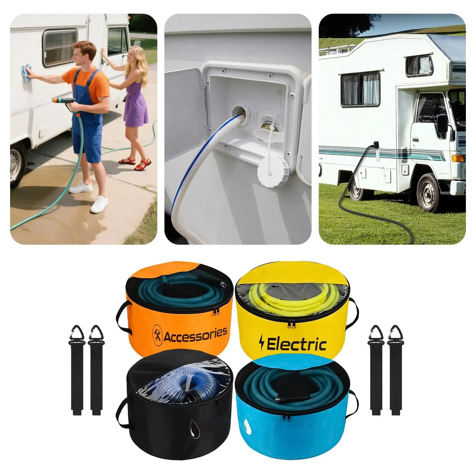 RV Sewer Hose Storage Bag 4 Pieces Waterproof Breathable Organizer Two-Way Zipper Closures Sewer Hose Storage Bag With Visible
RV Sewer Hose Storage Bag 4 Pieces Waterproof Breathable Organizer Two-Way Zipper Closures Sewer Hose Storage Bag With Visible