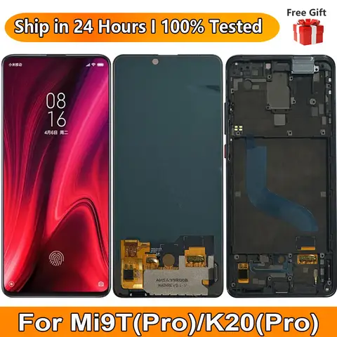 6.39“AMOLED For Xiaomi Redmi K20 LCD Display Touch Screen Sensor Digiziter Assembly Replace For Xiaomi Redmi K20  Pro With Frame