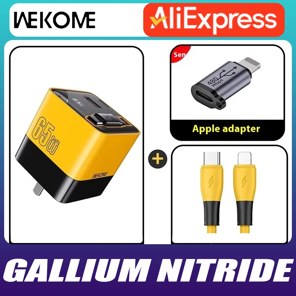 Wekome U39 GaN Charger Gallium Nitride Socket 65w Fast Charging USB Type-C Charger For Iphone Android Smartphone Gamer Man Gift
Wekome U39 GaN Charger Gallium Nitride Socket 65w Fast Charging USB Type-C Charger For Iphone Android Smartphone Gamer Man Gift