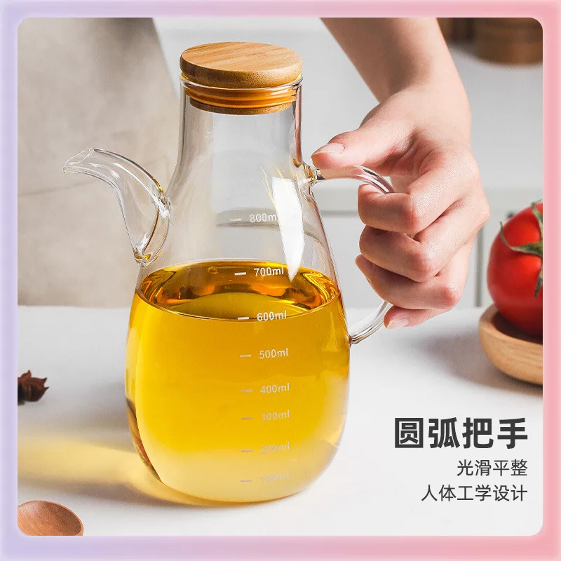 500ml Transparent Glass Oil Bottle with lid Handle Scale Heat-resistant Soy Vinegar Sauce Environmental protection Container
500ml Transparent Glass Oil Bottle with lid Handle Scale Heat-resistant Soy Vinegar Sauce Environmental protection Container
