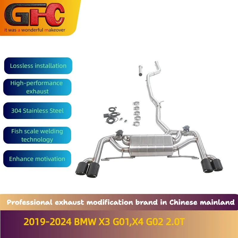 GFC Brand for the 2019-2024 BMW X3 G01,X4 G02 2.0T SUS304 Mid Tail High-performance Catback Valvetronic Exhaust with Muffler
GFC Brand for the 2019-2024 BMW X3 G01,X4 G02 2.0T SUS304 Mid Tail High-performance Catback Valvetronic Exhaust with Muffler